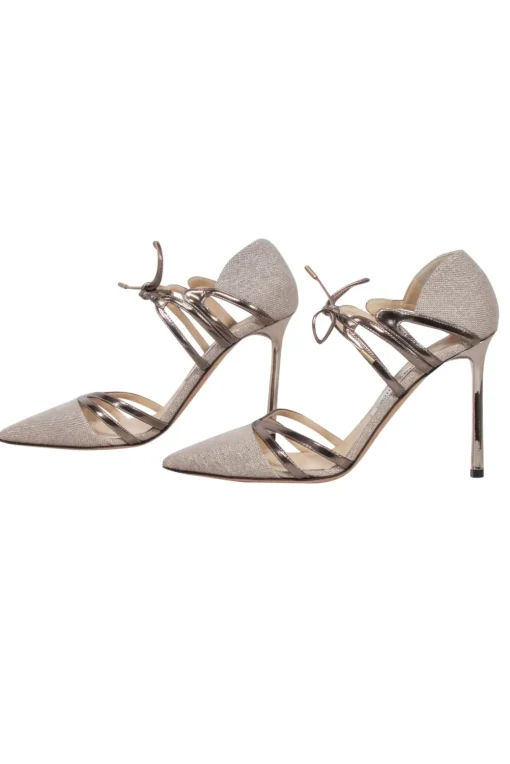 Jimmy Choo - Nude Metallic Pointed Toe Pumps Sz 8