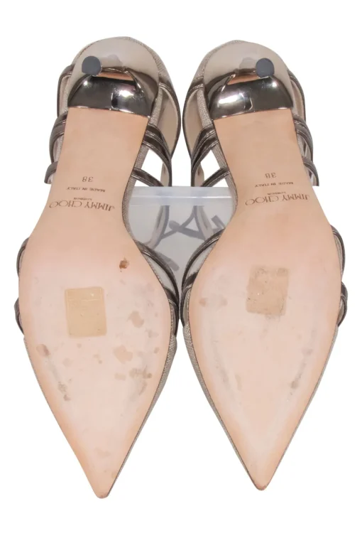 Jimmy Choo - Nude Metallic Pointed Toe Pumps Sz 8