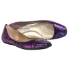 Jimmy Choo - Purple Metallic Snakeskin Textured Ballet Flats Sz 10.5