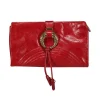Jimmy Choo - Red Leather "O" Ring Hardware Clutch Bag