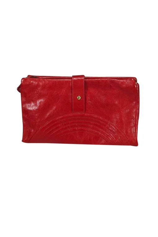 Jimmy Choo - Red Leather "O" Ring Hardware Clutch Bag