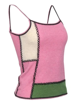 John Galliano - Vintage Pink Patchwork Wool Blend Camisole Sz S