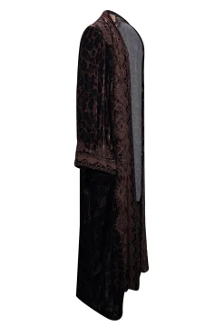 Johnny Was - Brown & Black Leopard Print Velvet Embroidered Kimono Sz M