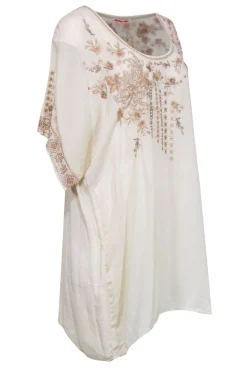 Johnny Was - Cream Tunic Dress w/ Neutral Colored Embroidery Sz XXL