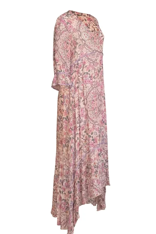 Johnny Was - Light Pink & Multicolor Floral Print Dress Sz M