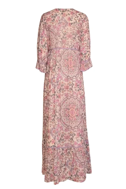Johnny Was - Light Pink & Multicolor Floral Print Dress Sz M
