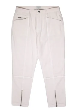 Joie - Beige Utility-Style Zippered Straight Leg High-Waist Jeans Sz 31