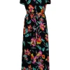 Joie - Black & Multicolor Floral Maxi Dress Sz XS
