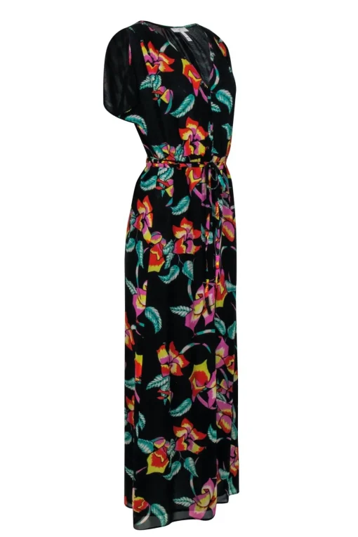 Joie - Black & Multicolor Floral Maxi Dress Sz XS