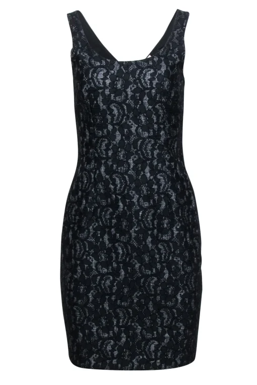 Joie - Black Lace Sleeveless Sheath Dress Sz S