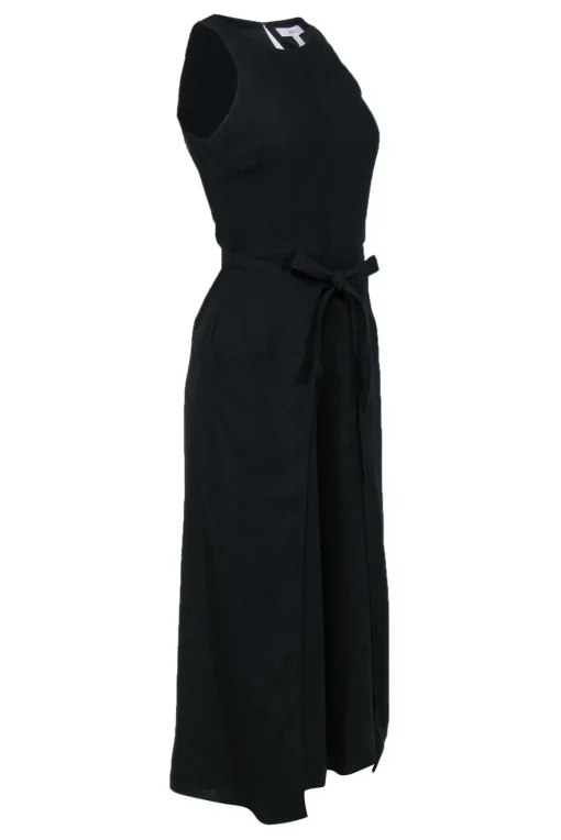 Joie - Black Wide-Leg Skirt-Style Tie Waist Jumpsuit Sz 0