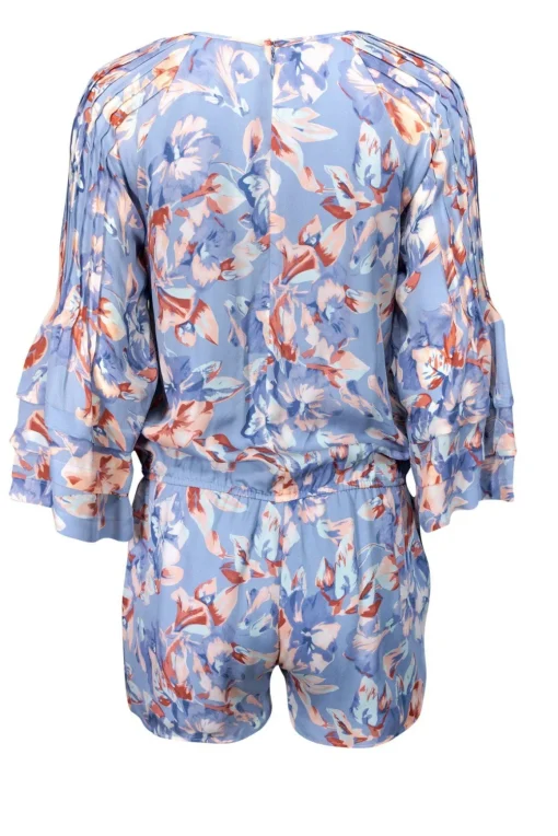 Joie - Blue & Pink Floral Romper w/ Micropleats Sz XS