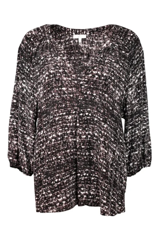 Joie - Brown & White Silk Top Sz M