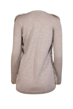Joie - Brown Knit Cardigan w/ Rabbit Fur Front Sz XS