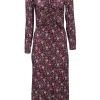 Joie - Brown w/ Multicolor Floral Print Ruched Maxi Dress Sz S