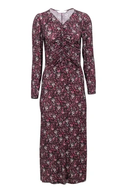 Joie - Brown w/ Multicolor Floral Print Ruched Maxi Dress Sz S
