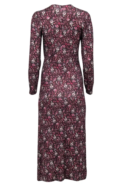 Joie - Brown w/ Multicolor Floral Print Ruched Maxi Dress Sz S