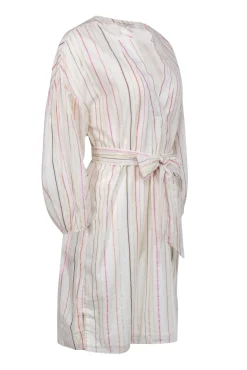 Joie - Cream w/ Multicolored Metallic Striped Dress Sz M