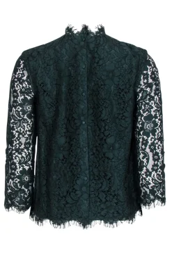Joie - Dark Green Lace Mock Neck Top Sz XXS