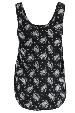 Joie - Dark Grey & White Floral Print Silk Tank Sz S