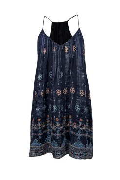Joie - Navy & Metallic Print Sleeveless Mini Dress Sz S
