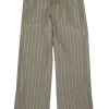 Joie - Olive & Gold Striped Wide-Legged Drawstring Waist Pants Sz S