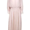 Joie - Pale Pink Pleated Ruffled Long Sleeve Maxi Dress Sz L