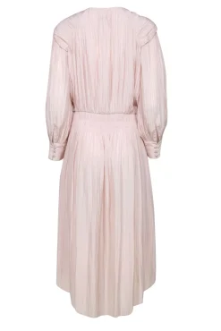 Joie - Pale Pink Pleated Ruffled Long Sleeve Maxi Dress Sz L