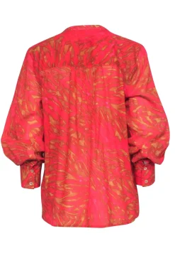 Joie - Pink & Brown Printed Long Sleeve Button Down Shirt Size S