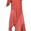 Joie - Pink & Red Silk One Shoulder Dress Sz XXS