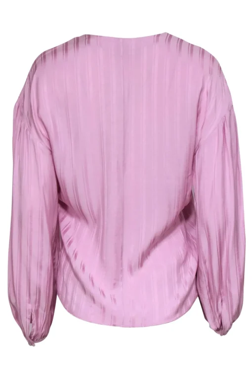 Joie - Pink Satin Striped Button-Up Blouse Sz S