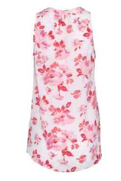 Joie - White & Pink Sleeveless Floral Print Silk Top Sz XS