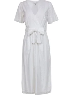 Joie - White Cotton Short Sleeve Eyelet Maxi Dress Sz 2