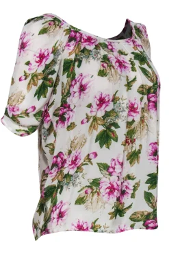 Joie - White Floral Silk Puffed Sleeve Top w/ Bow Sz S