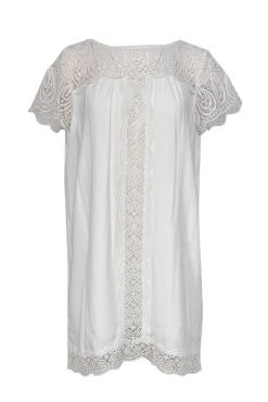 Joie - White Shift Dress w/ Crochet Details Sz M