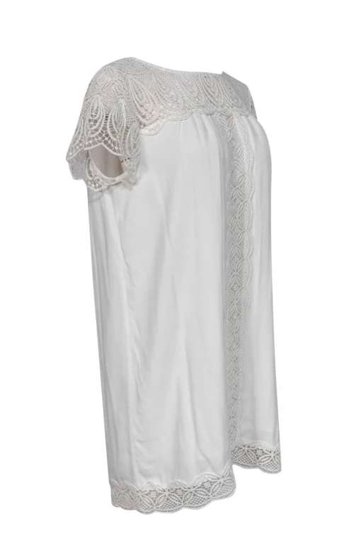 Joie - White Shift Dress w/ Crochet Details Sz M