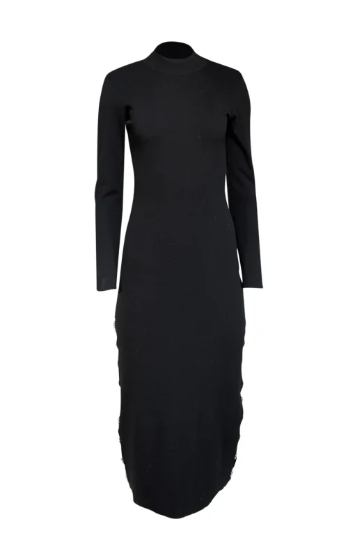 Jonathan Simkhai - Black Wool Blend Dress w/ Hardware Trim Sz S