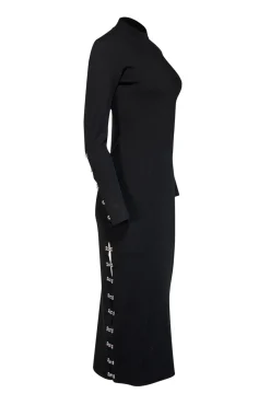 Jonathan Simkhai - Black Wool Blend Dress w/ Hardware Trim Sz S