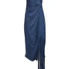 Jonathan Simkhai - Dark Blue Paisley Satin Jacquard Dress w/ Fringe Sz 4