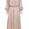 Jonathan Simkhai - Light Pink Leopard Print Jacquard Belted Midi Dress Sz 4