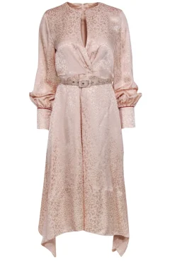 Jonathan Simkhai - Light Pink Leopard Print Jacquard Belted Midi Dress Sz 4