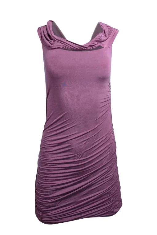 Jonathan Simkhai - Mauve Ruched Off-the-Shoulder Dress Sz S