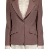 Jonathan Simkhai - Mauve Single Button Blazer w/ Cream Shirting Detail Sz 8