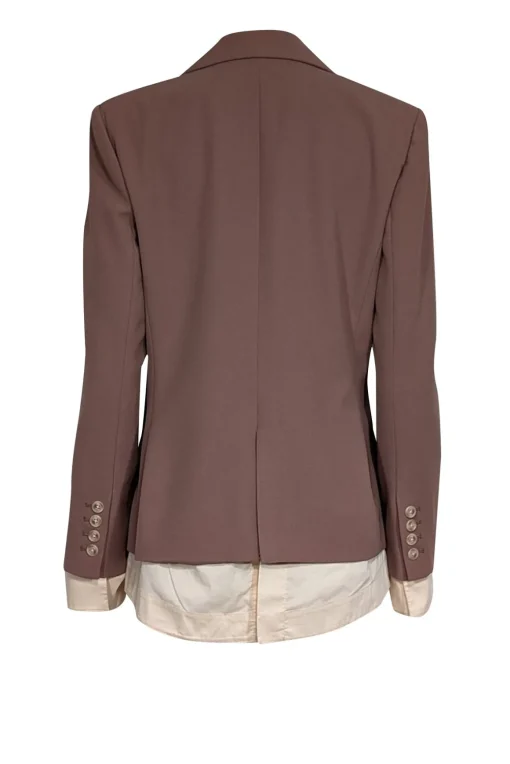Jonathan Simkhai - Mauve Single Button Blazer w/ Cream Shirting Detail Sz 8