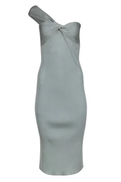 Jonathan Simkhai - Mint Green Ribbed One Shoulder Dress Sz L