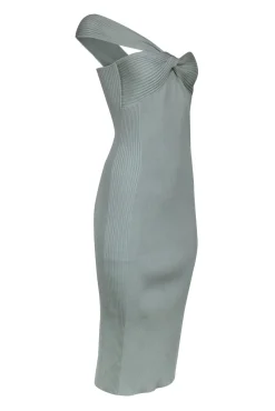 Jonathan Simkhai - Mint Green Ribbed One Shoulder Dress Sz L