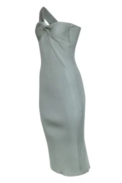 Jonathan Simkhai - Mint Green Ribbed One Shoulder Dress Sz L