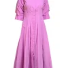Jonathan Simkhai - Pink Cropped Sleeve Collared Button Down Maxi Dress Sz S