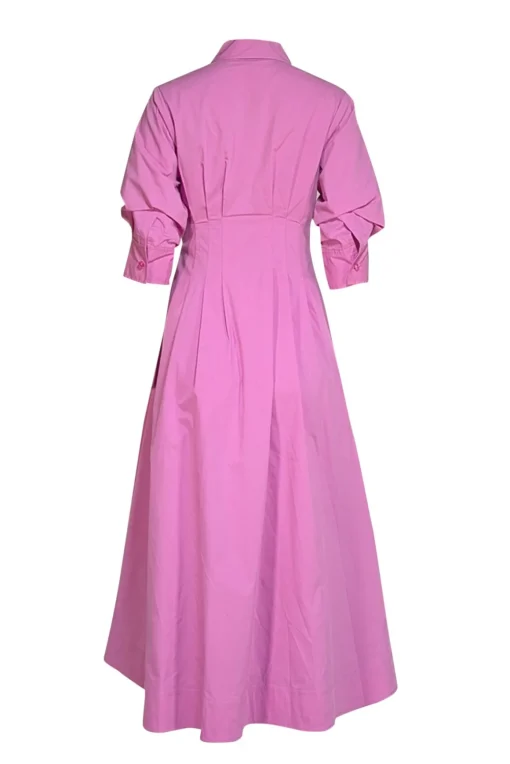 Jonathan Simkhai - Pink Cropped Sleeve Collared Button Down Maxi Dress Sz S