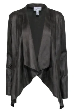 Joseph Ribkoff - Dark Green Asymmetrical Faux Leather Jacket Sz 12